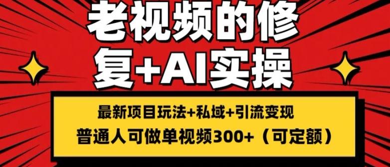 修复老视频的玩法，搬砖+引流的变现(可持久)，单条收益300+【揭秘】-小艾网创