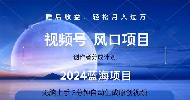 2024蓝海项目，3分钟自动生成视频，月入过万-小艾网创
