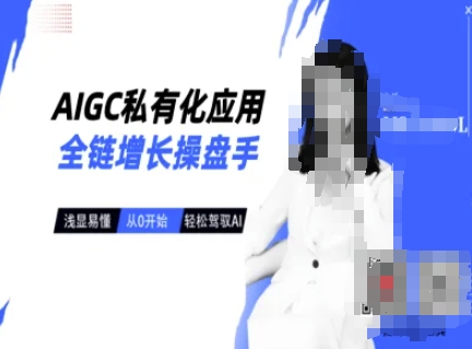 AIGC私有化应用全链增长操盘手，浅显易懂，从0开始轻松，驾驭AI-小艾网创