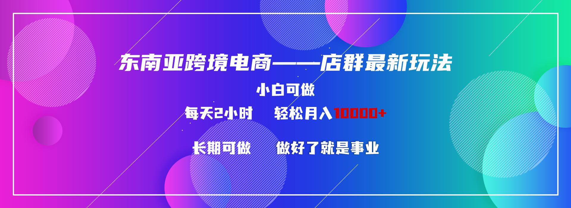 东南亚跨境电商店群新玩法2—小白每天两小时 轻松10000+-小艾网创