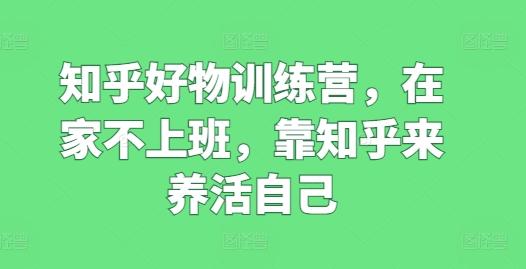 知乎好物训练营，在家不上班，靠知乎来养活自己-小艾网创