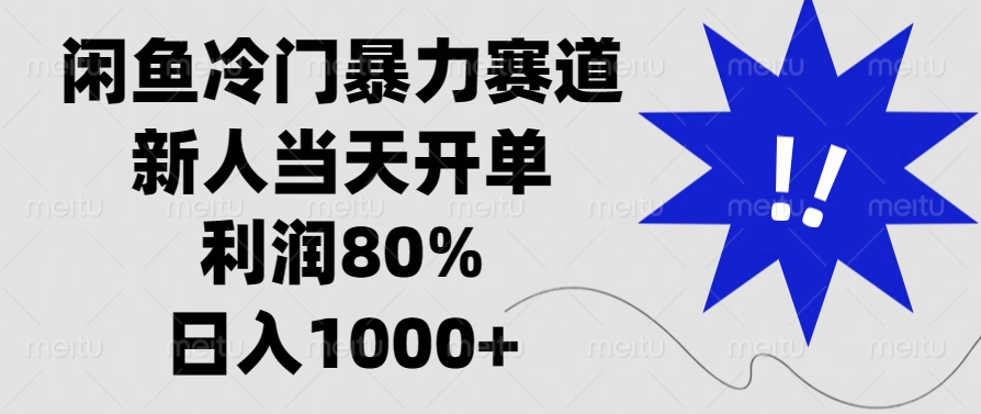 闲鱼冷门暴力赛道，新人当天开单，利润80%，日入1000+-小艾网创