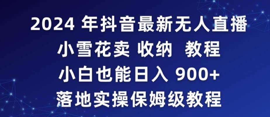 2024年抖音最新无人直播小雪花卖收纳教程，小白也能日入900+落地实操保姆级教程【揭秘】-小艾网创