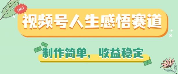 视频号人生感悟赛道，制作简单，收益稳定【揭秘】-小艾网创