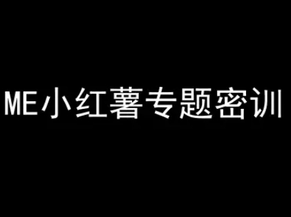 ME小红薯专题密训-小红书电商教程-小艾网创