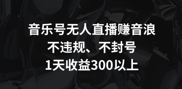 音乐号无人直播赚音浪，不违规、不封号，1天收益300+【揭秘】-小艾网创