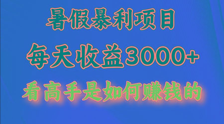 暑假暴力项目 1天收益3000+，视频号，快手，不露脸直播.次日结算-小艾网创