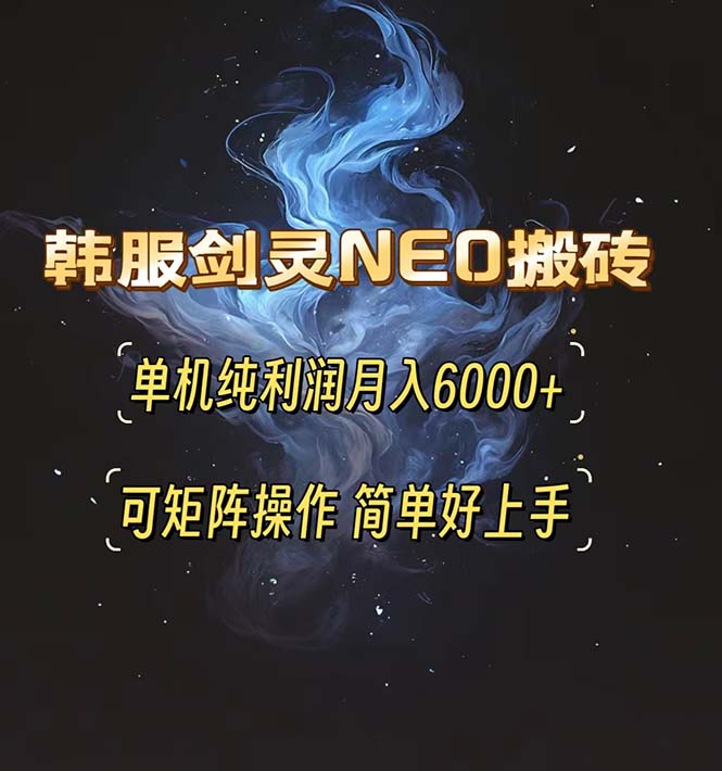 韩服剑灵NEO搬砖攻略，单机纯利润月入6000+ 可矩阵操作，简单好上手。-小艾网创