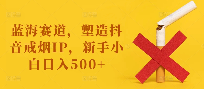 蓝海赛道，塑造抖音戒烟IP，新手小白日入500+【揭秘】-小艾网创