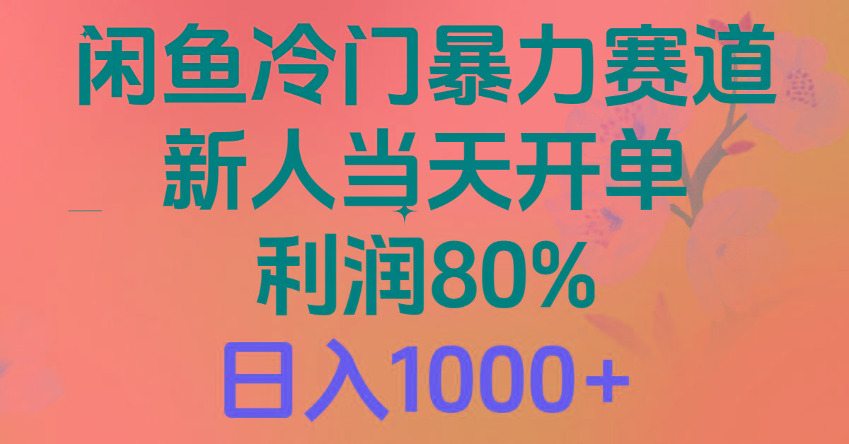 2024闲鱼冷门暴力赛道，新人当天开单，利润80%，日入1000+-小艾网创