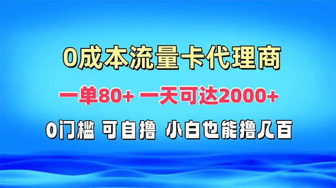 免费流量卡代理一单80+ 一天可达2000+-小艾网创