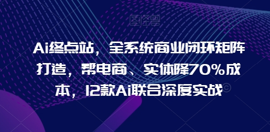 Ai终点站，全系统商业闭环矩阵打造，帮电商、实体降70%成本，12款Ai联合深度实战【0906更新】-小艾网创