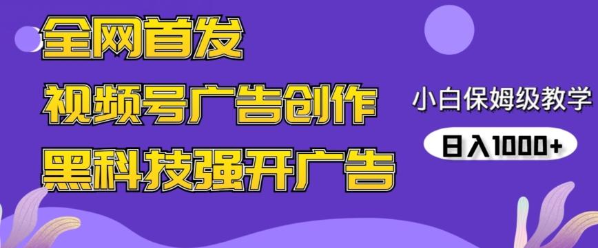 全网首发蝴蝶号广告创作，用AI做视频，黑科技强开广告，小白跟着做，日入1000+【揭秘】-小艾网创