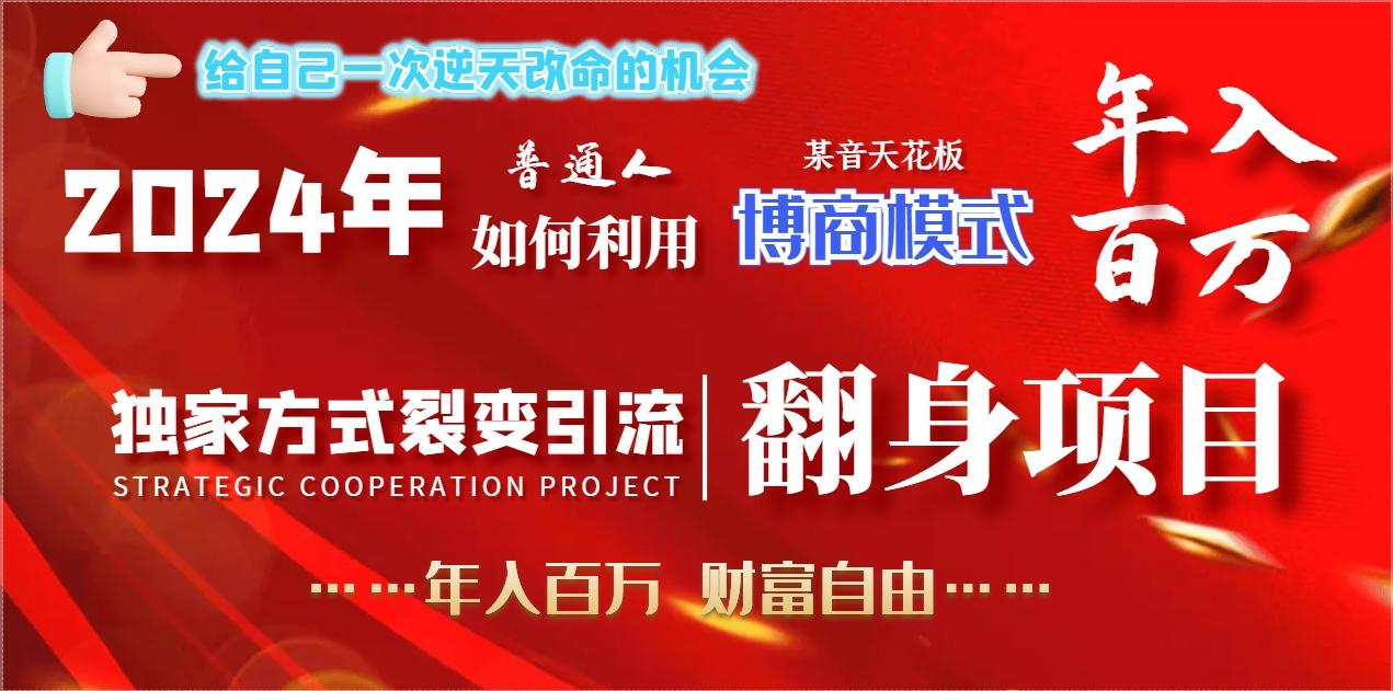 2024年普通人如何利用博商模式做翻身项目年入百万，财富自由-小艾网创
