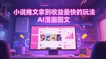 小说推文拿到收益最快的玩法，AI漫画图文-小艾网创