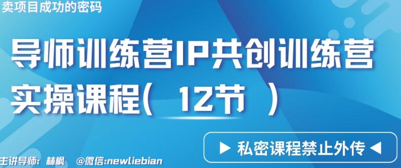 导师训练营3.0IP共创训练营私密实操课程(12节)-卖项目的密码成功秘诀【揭秘】-小艾网创