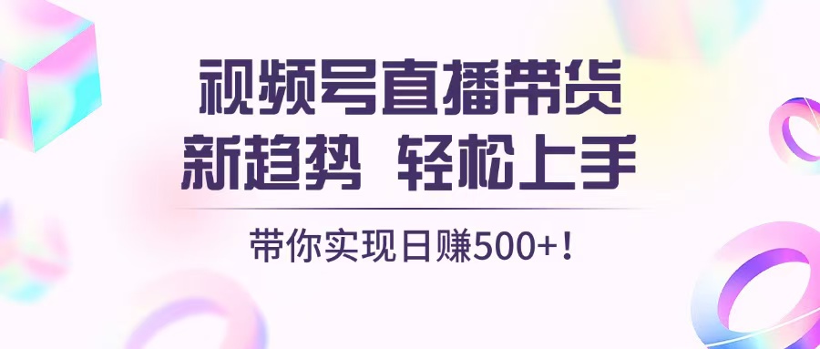 视频号直播带货新趋势，轻松上手，带你实现日赚500+-小艾网创