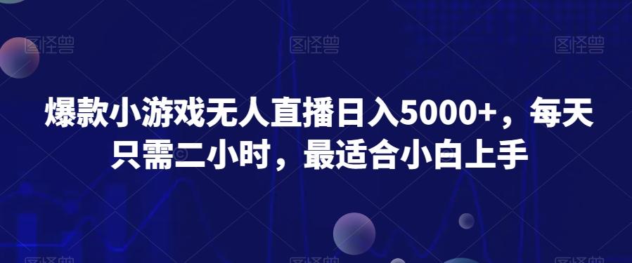 爆款小游戏无人直播日入5000+，每天只需二小时，最适合小白上手-小艾网创