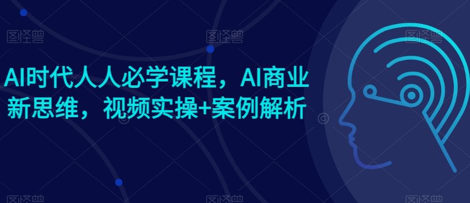 AI时代人人必学课程，AI商业新思维，视频实操+案例解析【赠AI商业爆款案例】-小艾网创