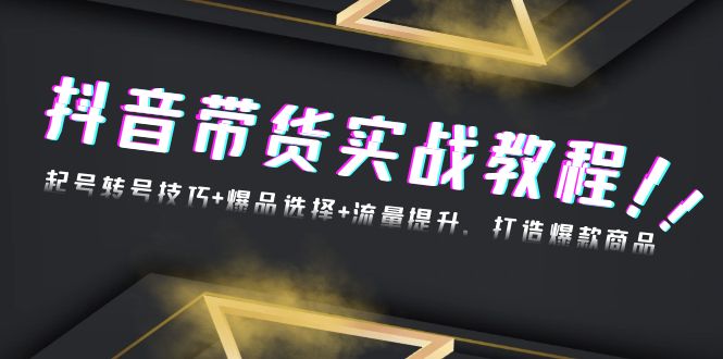 抖音带货实战教程：起号转号技巧+爆品选择+流量提升，打造爆款商品-小艾网创
