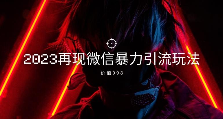 价值998元2023最新微信暴力引流玩法，日引流50-100+-小艾网创