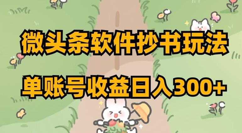 微头条软件抄书玩法，单账号收益日入300+【揭秘】-小艾网创
