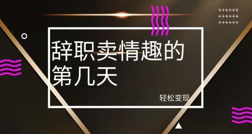 冷门赛道，辞职卖情趣的第几天，超暴力项目-小艾网创