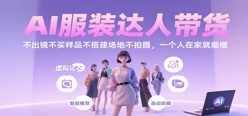 图片[1]-AI服装达人带货，不出镜不买样品不搭建场地不拍摄，一个人在家就能做-精品虚拟资源库
