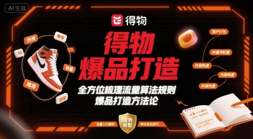 得物爆品打造，全方位梳理得物流量算法规则爆品打造规则-小艾网创