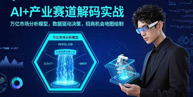 AI+产业赛道解码实战：万亿市场分析模型，数据驱动决策，招商机会地图绘制-小艾网创