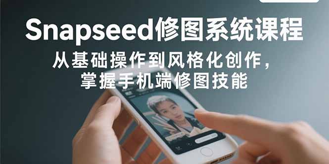 Snapseed修图系统课程：从基础操作到风格化创作，掌握手机端修图技能-小艾网创