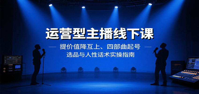 运营型主播线下课：提价值降互上、四部曲起号、选品与人性话术实操指南-小艾网创