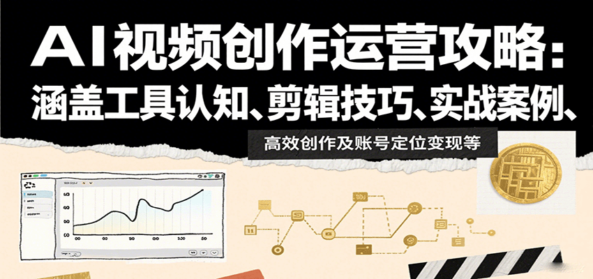 图片[1]-AI视频创作运营攻略：涵盖工具认知、剪辑技巧、实战案例、高效创作及账号定位变现等-七七项目网