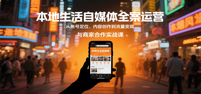 图片[1]-本地生活自媒体全案运营，从账号定位、内容创作到流量变现与商家合作实战课-七七项目网