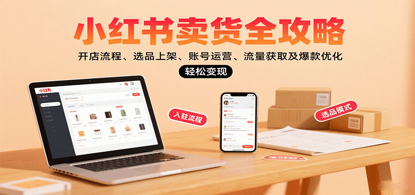 图片[1]-小红书卖货全攻略：开店流程、选品上架、账号运营、流量获取及爆款优化，轻松变现-爱找项目网