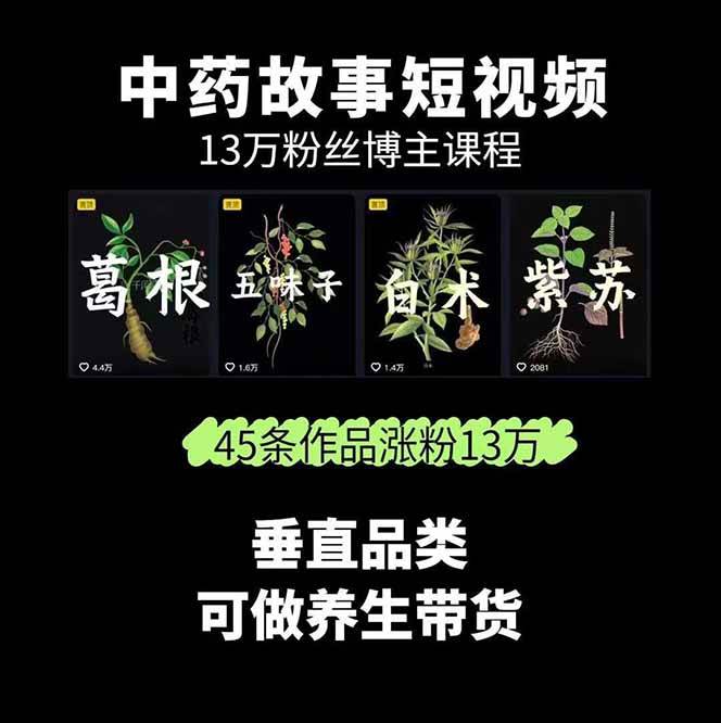 图片[2]-中药文化赛道：溯源故事开发，AI工具实战，平台运营，全方位解锁中医流量变现新路径-桀创项目掘金社