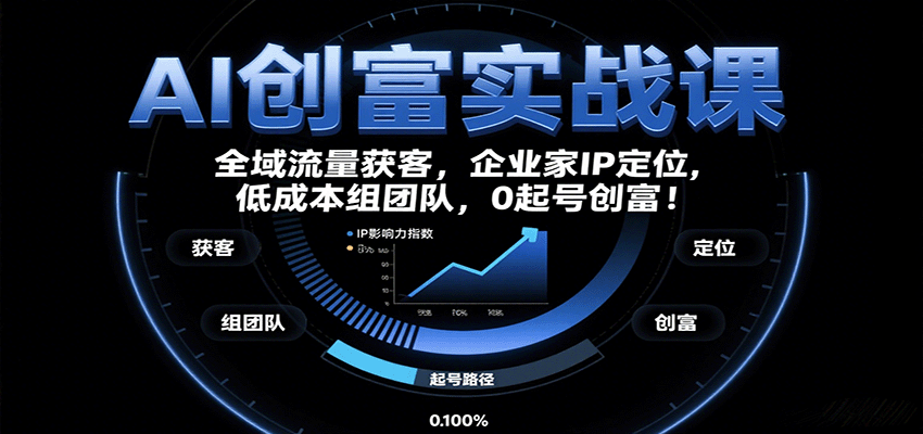 图片[1]-AI创富实战课：企业家IP定位，全域流量获客，低成本组团队，0起号创富！-精品虚拟资源库