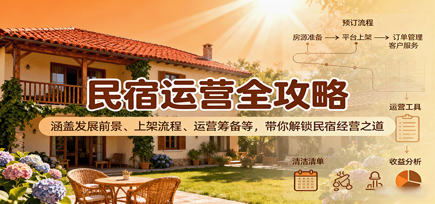 图片[1]-民宿运营全攻略：涵盖发展前景、上架流程、运营筹备等，带你解锁民宿经营之道-爱找项目网
