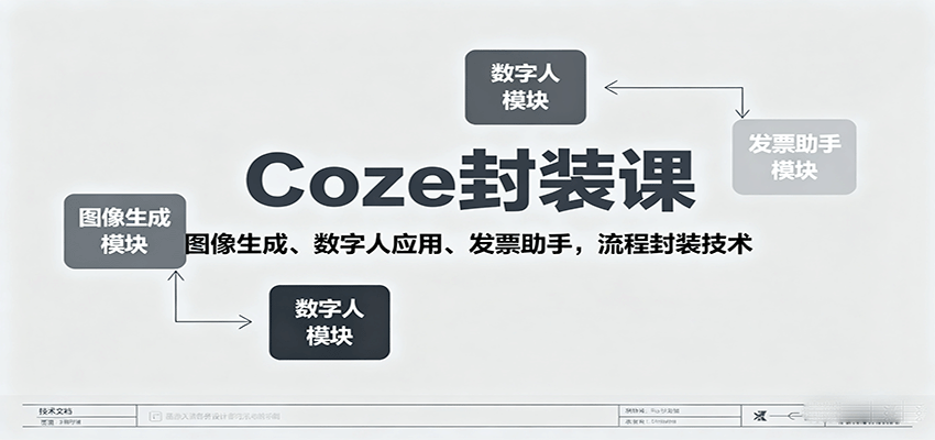 图片[1]-Coze封装课，图像生成、数字人应用、发票助手，流程封装技术-精品虚拟资源库