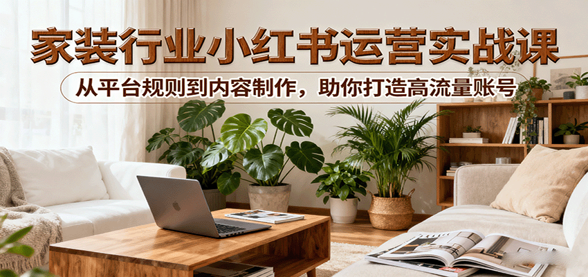 图片[1]-小红书家装行业运营实战课：从平台规则到内容制作，助你打造高流量账号-精品虚拟资源库
