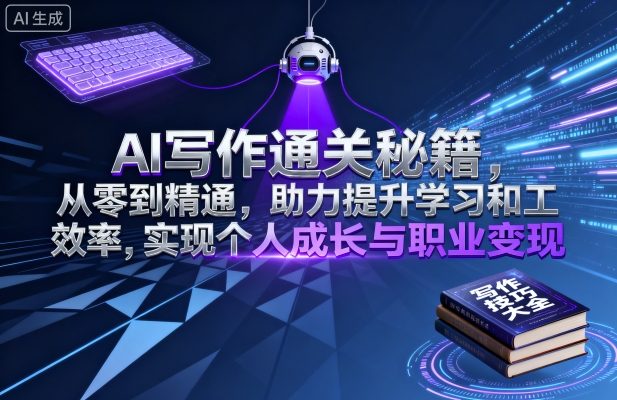 AI写作通关秘籍，从零到精通，助力提升学习和工作效率，实现个人成长与职业变现-小艾网创