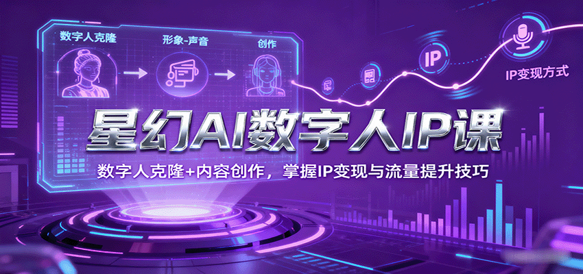 星幻AI数字人IP课，数字人克隆+内容创作，掌握IP变现与流量提升技巧-小艾网创