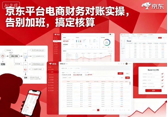 京东平台电商财务对账实操，告别加班，搞定核算-小艾网创