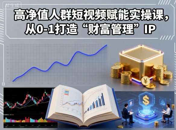 高净值人群短视频赋能实操课，从0-1打造“财富管理”IP-小艾网创