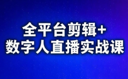 视频号、快手、抖音全平台剪辑+数字人直播实战课(更新9月)​-小艾网创