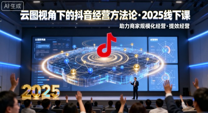 云图视角下的抖音经营方法论，2025线下课，助力商家规模化经营，提效经营(录音+字幕)-小艾网创