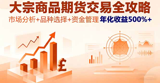 大宗商品期货交易全攻略，市场分析+品种选择+资金管理，年化收益500%+-小艾网创