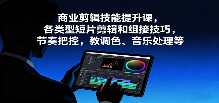 图片[1]-商业剪辑技能提升课，各类型短片剪辑和组接技巧，节奏把控，教调色、音乐处理等-桀创项目掘金社
