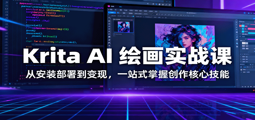 图片[1]-Krita AI 绘画实战课：从安装部署到变现，一站式掌握创作核心技能-精品虚拟资源库