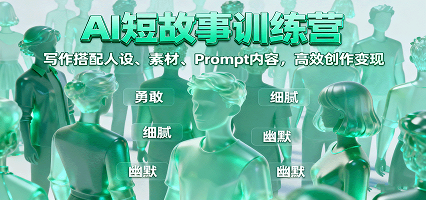 图片[1]-AI短故事训练营：写作搭配人设、素材、Prompt内容，高效创作变现-桀创项目掘金社